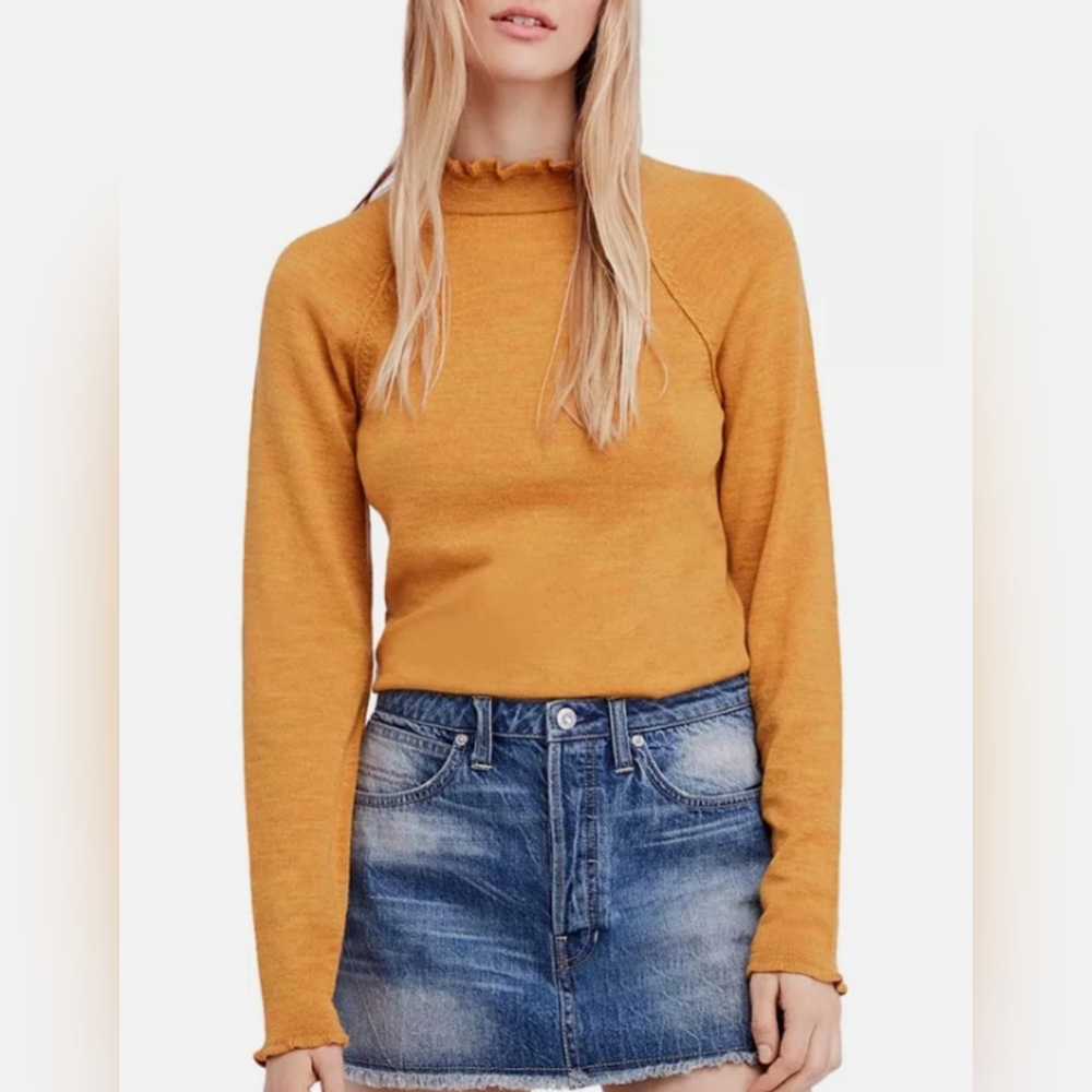 Free People Needle‎ & Thread High-neck Merino-wool Pullover Sweater Womens Small